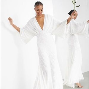 ASOS Ciara Sequin Kimono Sleeve Wedding Dress